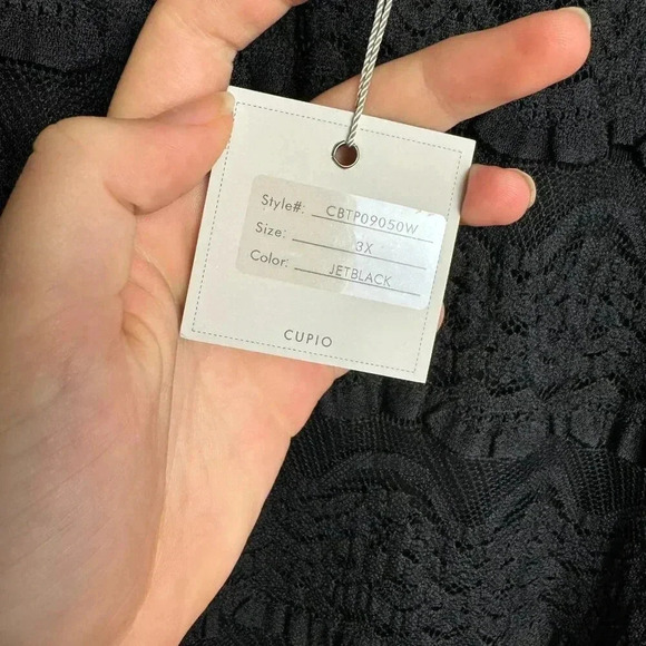 NWT Cupio black lace short sleeve blouse size 3X I38 - Picture 7 of 8